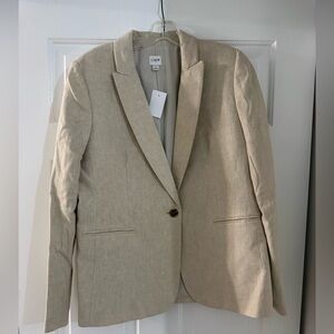 J Crew women tan blazer size 14